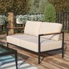 Flash Furniture Black Teak Accented Loveseat with Cushions GM-201027-2S-GY-GG